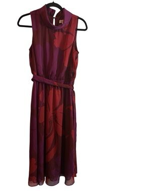 Liz Claiborne Plum and Burgundy Floral Cowl Neck Top